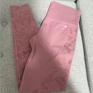 Pink Gymshark Leggings with Floral Pattern